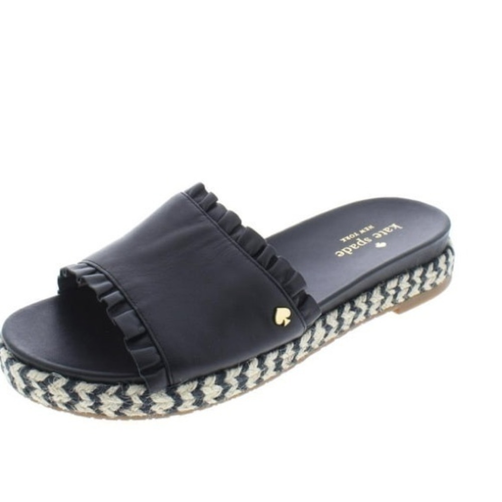 Kate Spade Black Espadrille Slide Sandals